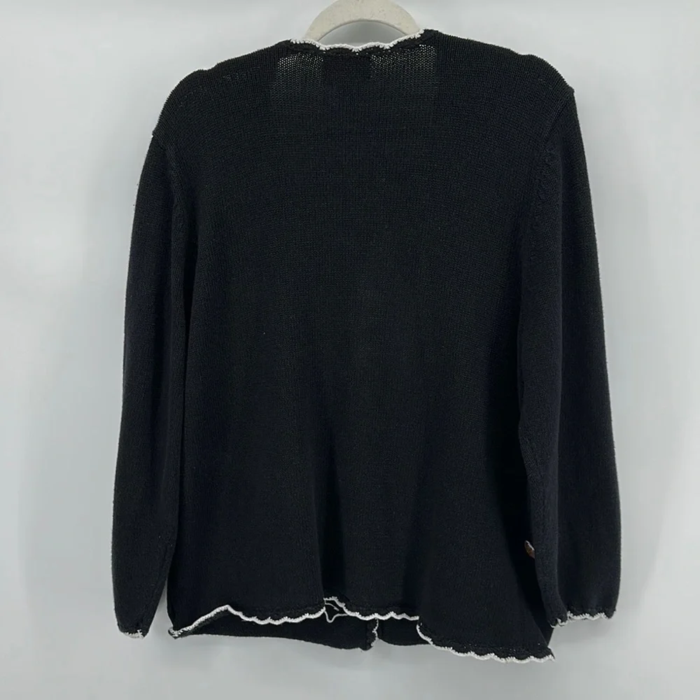 VTG Studio Black Christmas‎ Cardigan with Festive Cardinal Design Sz 1X